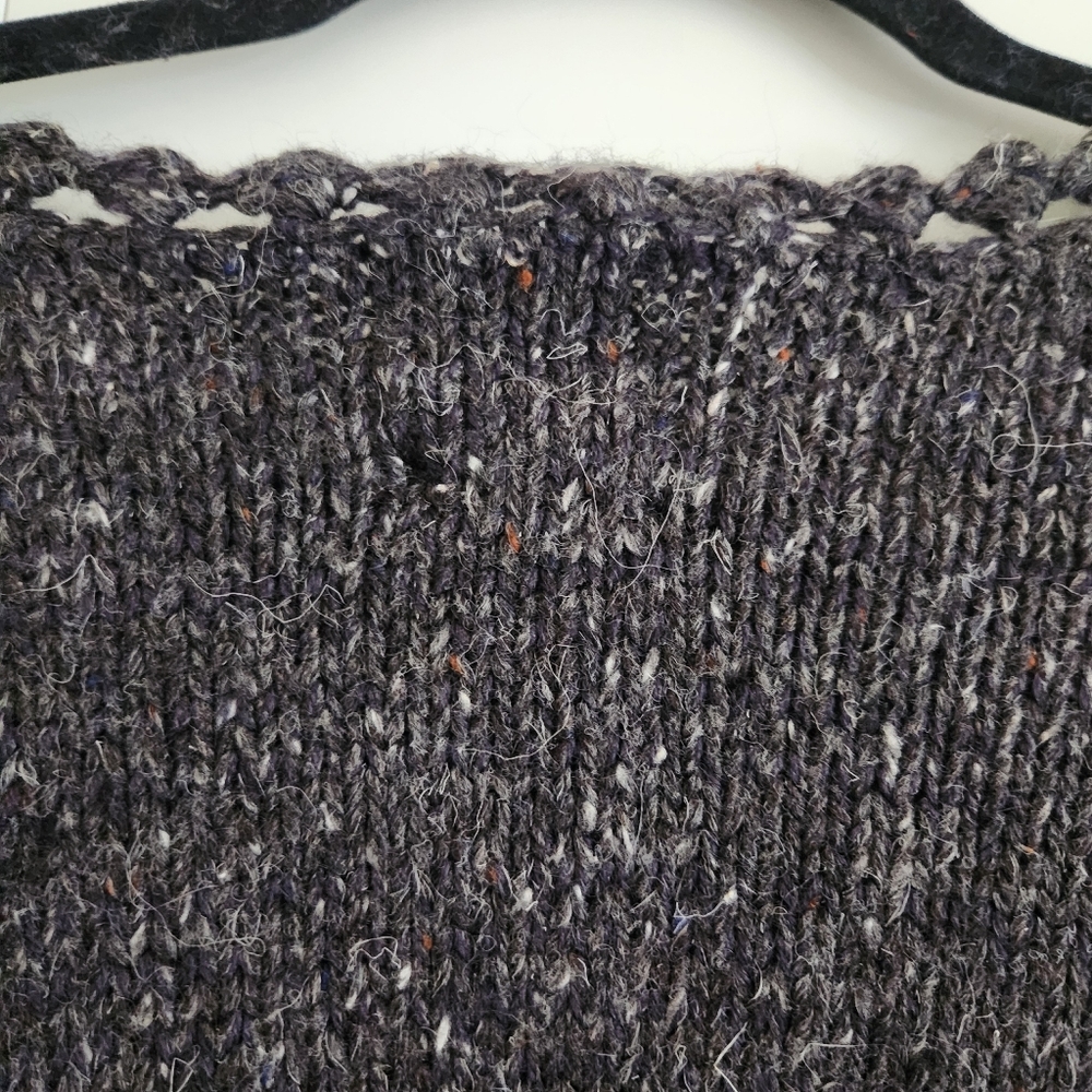Anne Klein Charcoal and Cream Fair Isle Cable-Knit Sweater - Picture 7 of 7